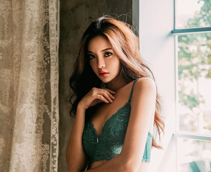 jin hee hot korean girl on green lingerie super hot valentines day fuck 